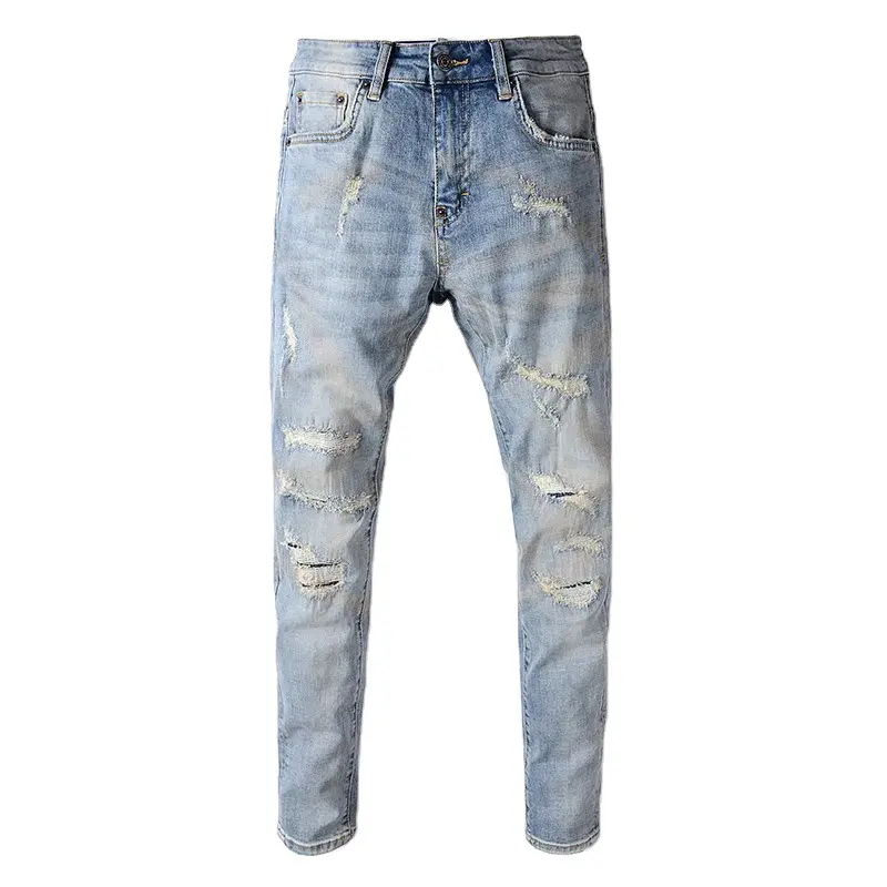 Faded Distressed Factory Manufacturing Fashion Designer Hip Hop Street Style Customized Men Denim Jean Pants