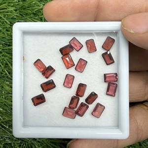 หินโกเมนโมซัมบิกแดงตัดทรงแปดเหลี่ยมอัญมณีหลวมสำหรับแหวนและจี้ - Product Image 4