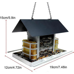 Jh-Mech Metalen Hangende Vogelhuis Voor Het Voeden Van Robijnrode Baffle Proof Metalen Buiten Ophangen Vogelvoeder - Product Image 2