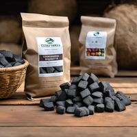 Charbon de coco naturel de haute qualité, briquettes noires pour barbecue et grillades, faible fumée et combustion de 8 à 9 heures
