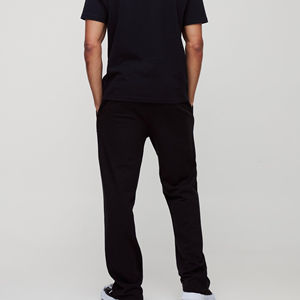 Pantalones acampanados transpirables para hombre, pantalones casuales de pierna ancha, tela de mezcla de algodón, material suave y ligero, ideal para climas cálidos - Product Image 5