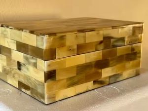 Joyero de cuerno de Búfalo, hecho a mano, latón natural y diseño de madera, joyero de cuerno de búfalo de Artisan Craft - Product Image 2