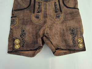 Nouveau design Broderie chic Look authentique avec de beaux boutons Short en cuir de Bavière uni à motif solide - Product Image 4