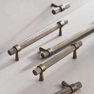 Nurlin rắn brass có khía nghệ thuật Deco retro cổ công nghiệp phong cách tủ tủ quần áo ngăn kéo xử lý T-Bar kéo - Product Image 3