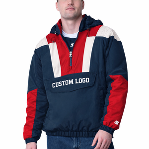 Veste coupe-vent pour homme avec logo personnalisé | Anorak léger à enfiler |   Veste à capuche pour la randonnée et la course en plein air |   Fournisseur en gros - Product Image 1