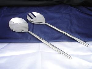 Ensemble de serveurs à salade fantaisie de qualité supérieure S. Service de couverts en acier avec service à salade fait main décoratif indien poli/nickelé brillant - Product Image 4
