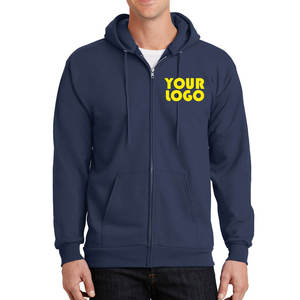 Vente en gros de nouveaux sweats zippés à la mode logo personnalisé sweat à capuche unisexe sérigraphié sweats à capuche de couleur unie sweats à capuche à fermeture éclair - Product Image 4