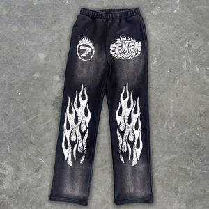 ชุดเซ็ตเสื้อฮู้ดดี้และกางเกงวอร์มผ้าหนาพิเศษแบบวินเทจสไตล์สตรีทแวร์สำหรับผู้ชาย พิมพ์ลายตามสั่ง ไซส์ใหญ่พิเศษ ลวดลายย้อมสีแบบ Acid Wash - Product Image 4