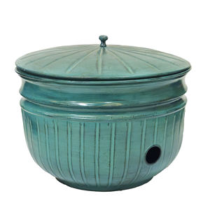 Maceta para Manguera de Jardín de Metal Martillado con Tapa, Contenedor de Almacenamiento de Manguera para Exteriores, Organizador Decorativo para Jardín - Product Image 3