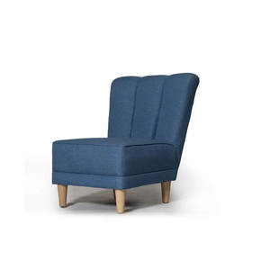 Evana Single Seater <b>Sofa</b> with Mahogany Wood Frame <b>and</b> <b>Covered</b> in Foam Fabric Seat <b>and</b> Backrest for Indoor Living Room Use - Product Image 2