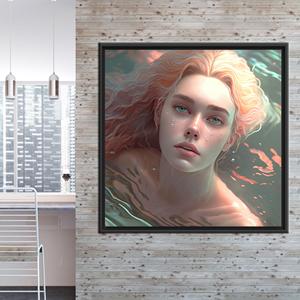 Modern Canvas Print: Elegant Woman Artwork for <b>Christmas</b> Gifts,<b>Black</b> Framed - Product Image 1