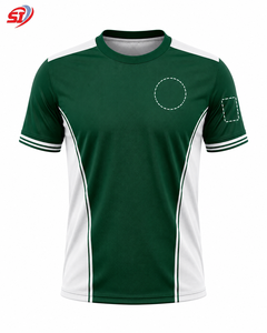 Camiseta de Fútbol Personalizada Verde Blanca con Sublimación, Nombre del Equipo y Número Impresos, 100% Poliéster, Uniforme de Fútbol al por Mayor OEM - Product Image 2