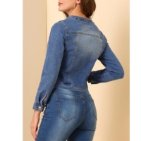 Kadın Şık Günlük Kot Ceket Nefes Alabilen Rüzgar Geçirmez Hızlı Kuruyan Çevre Dostu Düğme Detaylı Vintage Tasarım Sokak Modası Sonbahar