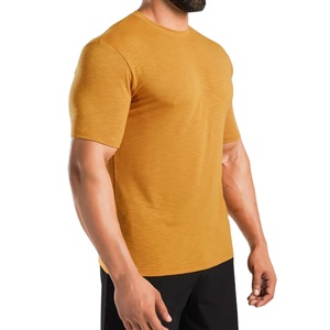 Ropa Deportiva de Algodón 100% Ecológica, de Manga Corta, Ajustada, Transpirable, de Color Sólido, con Diseño Personalizado, a Bajo Precio - Product Image 4