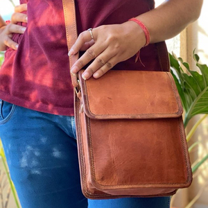 Sac à main élégant en cuir de chèvre pour femme, sacoche à bandoulière, Vintage, fait-main, nouveau modèle, 9x11 pouces - Product Image 3