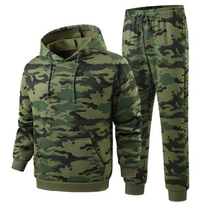 Ensemble survêtement camouflage pour homme : sweat à capuche et pantalon de jogging à manches longues, avec cordon de serrage, respirant, décontracté, idéal pour l'automne, 100 % polyester - Product Image 1