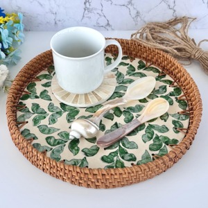 ชุดถาดหวายทรงกลมสำหรับตกแต่งบ้านแม่แห่งไข่มุกถาดธรรมชาติสำหรับตกแต่งบ้าน - Product Image 4