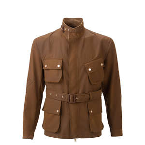 Sophia Men's 2023 Winter Coated Waterproof Stand Collar Motorcycle Safari <b>Denim</b> <b>Jacket</b> Pattern Solid Casual Outdoor Cotton <b>Liner</b> - Product Image 1