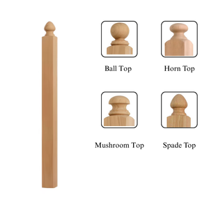 Poteau d'escalier carré en bois de peuplier massif traditionnel personnalisé, haute durabilité, non fini, remplacement d'escalier avec installation facile - Product Image 2