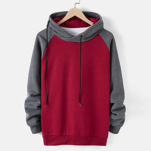 Sudadera con Capucha Unisex Roja Lisa, Sudadera de Mezcla de Algodón Suave con Bolsillo Tipo Canguro, Ropa Informal para Otoño e Invierno - Product Image 1