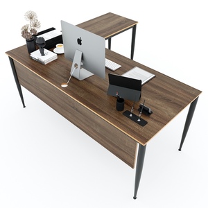 Système CONE II HCCN019 - Pieds en acier de style industriel pour bureau en L de 180x160 cm, pour bureau à domicile et table à manger ou banc - Product Image 3