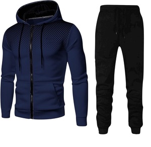Fleece Cotton Fashion Blank Sweatsuits Traje de dos piezas Conjunto de pantalón y Sudadera con capucha Chándales de invierno al aire libre Ropa deportiva para correr - Product Image 2