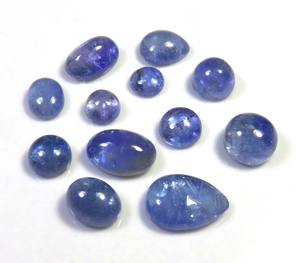 Alta calidad Natural Bio tanzanita 6-13mm suave pulido cabujón 12 Uds 31cts Color Play africano lote al por mayor - Product Image 1