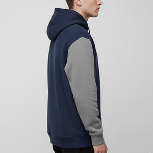 Sweat à capuche ample en polaire épaisse et chaude de haute qualité pour homme, personnalisé, lourd, 100% coton, surdimensionné, à deux tons - Product Image 5