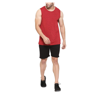 Camiseta sin mangas con tirantes de rendimiento de nailon para hombre, ropa de Fitness de alta demanda, camiseta sin mangas estampada para hombre de tela mezclada - Product Image 5