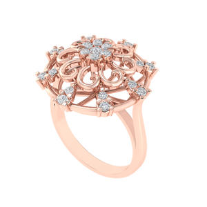 Anillo de Hombre de Plata de Ley 925 con Sello BIS, Chapado en Oro con Rodio, Oro Rosa, Oro Amarillo, Circonita Cúbica, Diseño Floral - Product Image 4