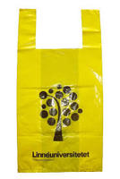 Sacs de courses en polyéthylène haute densité (HDPE) de haute qualité, imprimés en gravure avec logo personnalisé de la marque AAB HARVEST, recyclables, pour supermarchés.