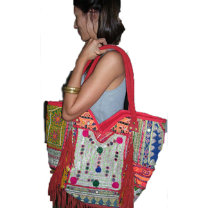 กระเป๋าผ้าฝ้ายหลากสีขนาดใหญ่งานปิดด้วยซิปแบบพกพาเส้นด้ายที่ซับซ้อนความจุขนาดใหญ่สำหรับใช้ในชีวิตประจำวันกิจกรรมทางวัฒนธรรม - Product Image 4