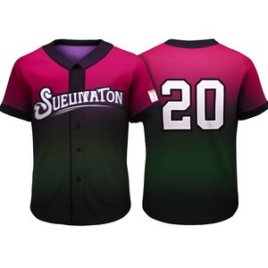 Vente en gros T-shirt de maillot de baseball personnalisé bon marché, respirant, évacuant l'humidité, uniformes d'équipe antibactériens pour le baseball/softball - Product Image 4