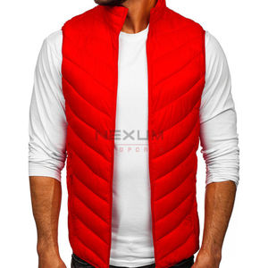 Venta al por mayor sin mangas acolchado personalizado chaleco de alta calidad por encargo del cuello del soporte cremallera Puffer Chaleco de poliéster hombres chaleco acolchado - Product Image 1