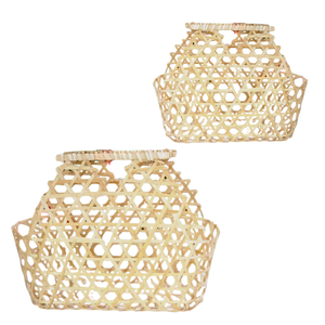 PANIER CADEAU en BAMBOU polyvalent personnalisé durable, réutilisable et parfait pour les paniers de fruits, les pique-niques ou la décoration intérieure et les cadeaux - Product Image 1
