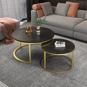 <span class=keywords><strong>Table</strong></span> <span class=keywords><strong>basse</strong></span> ronde contemporaine pliée en métal doré noir côté verre marbre pierre mdf <span class=keywords><strong>Table</strong></span> <span class=keywords><strong>gigogne</strong></span> en bois - Product Image 3