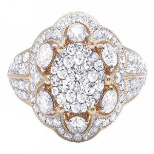 Hermoso diseño de flores Plata esterlina Chapado en oro rosa con anillo de diamante de moissanita redondo para regalo Mujer - Product Image 2