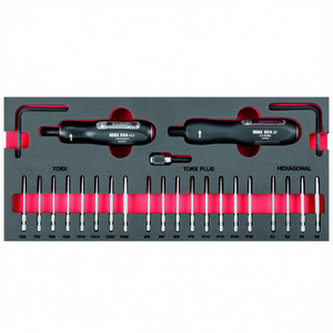 Surtido de módulos de espuma bicolor Usag con destornillador de torsión y puntas (23 piezas) Juego de Herramientas - Product Image 2