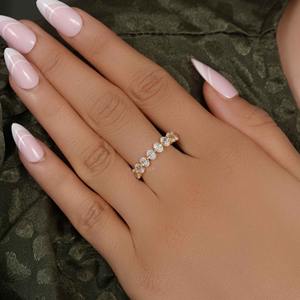 Declaración IGI certificado VVS Oval Lab Grown Diamond 14K oro sólido anillo de boda anillo fino moda de gama alta joyería de lujo para mujer - Product Image 6