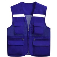 Chaleco de Seguridad Reflectante de Alta Visibilidad Naranja, Ropa Exterior de Seguridad, Antiarrugas, con Múltiples Bolsillos