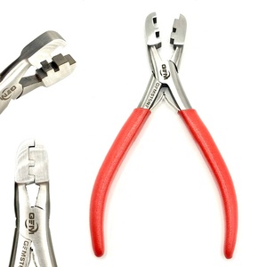 Alicates Profesionales de Acero Inoxidable para Extensiones de Cabello, Tipo U y V, para Fusión Plana, con Agarre Antideslizante Rojo, 6 Pulgadas, GEMSTONE - Product Image 2