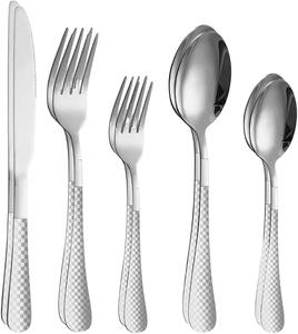 Ustensiles de cuisine ensemble de couverts en acier inoxydable entièrement en métal design argent outils de couverts finition brillante conception couverts ensemble de couverts - Product Image 4