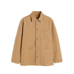 Vente en gros 2023 Arrivée Hommes Tan Couleur De Base Sur Veste Hommes Denim Veste Avec Col Rabattu Et Fermeture À Boutons - Product Image 5