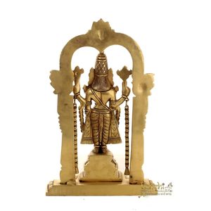 Estatua de Latón Hecha a Mano de Tirupati Balaji para Decoración del Hogar y la Oficina, para Diwali y Bodas, Artesanía Metálica - Product Image 2