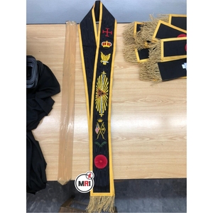 Masonic Regalia 32nd Degree Scottish Rite Gold Embroidered <b>Black</b> Masonic Sash 32 Degree Custom Made Sash Masonic Sash - Product Image 5