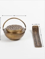 Quemador de Incienso Árabe de Metal con Aroma a Lavanda, Benjoín y Bergamota, Regalo de Lujo para Oficina, para Bakhoor y Madera de Sándalo