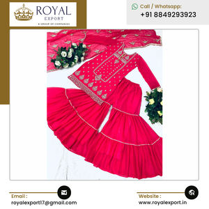 Thnic Clothing EW esesigner aux eorgette brombroidery K Harara alalwar UIT con upatta de Ndian Supplier - Product Image 3