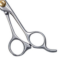 Ciseaux de coiffure professionnels de haute qualité avec repose-doigts fixe, lame en acier inoxydable tranchante pour la coupe de cheveux
