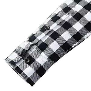 Camisas de franela de calidad 2025, tela teñida de hilo personalizada, de algodón ligero Material, camisas informales de franela para hombres - Product Image 5