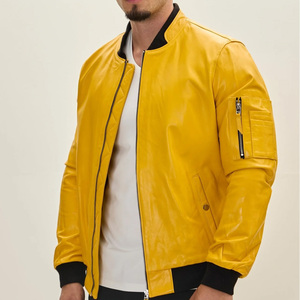 Personalized Custom <b>Leather</b> Bomber <b>Jacket</b> With Logo Printing Embroidery <b>Mens</b> Womens Streetwear Fashion Outerwear - Product Image 2